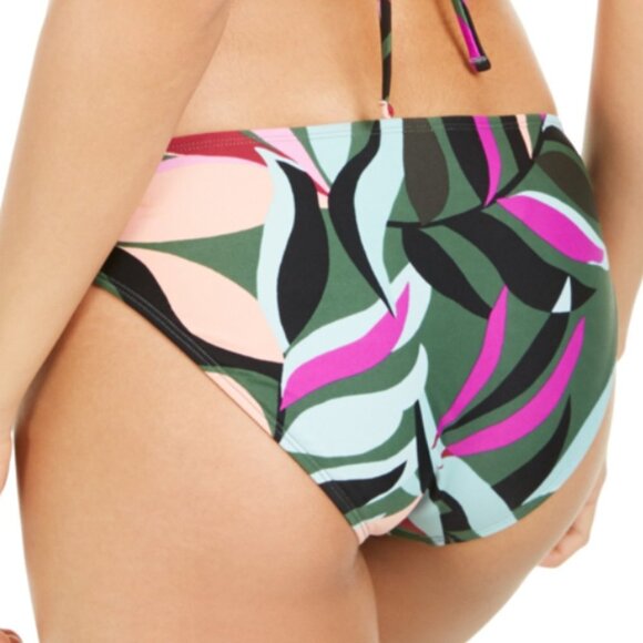 Hula Honey Olive Green Jungle Tropical Print Hipster Bikini Bottom Juniors Small - Picture 3 of 15